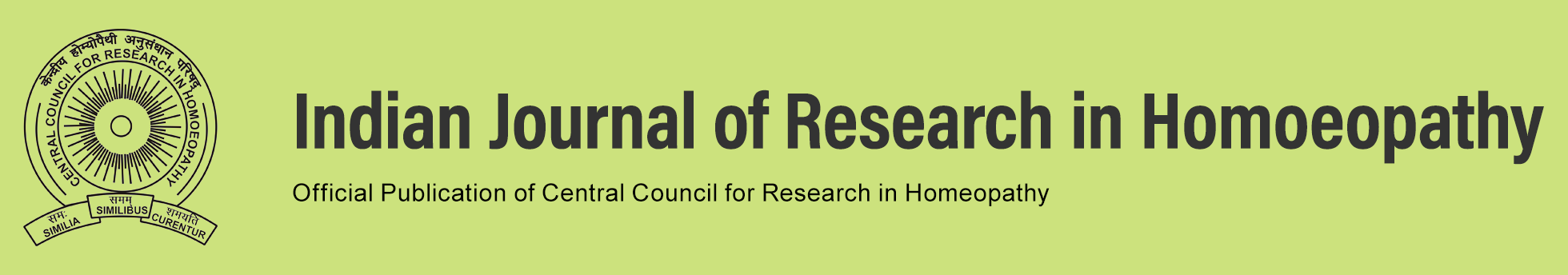 Indian Journal of Research in Homoeopathy